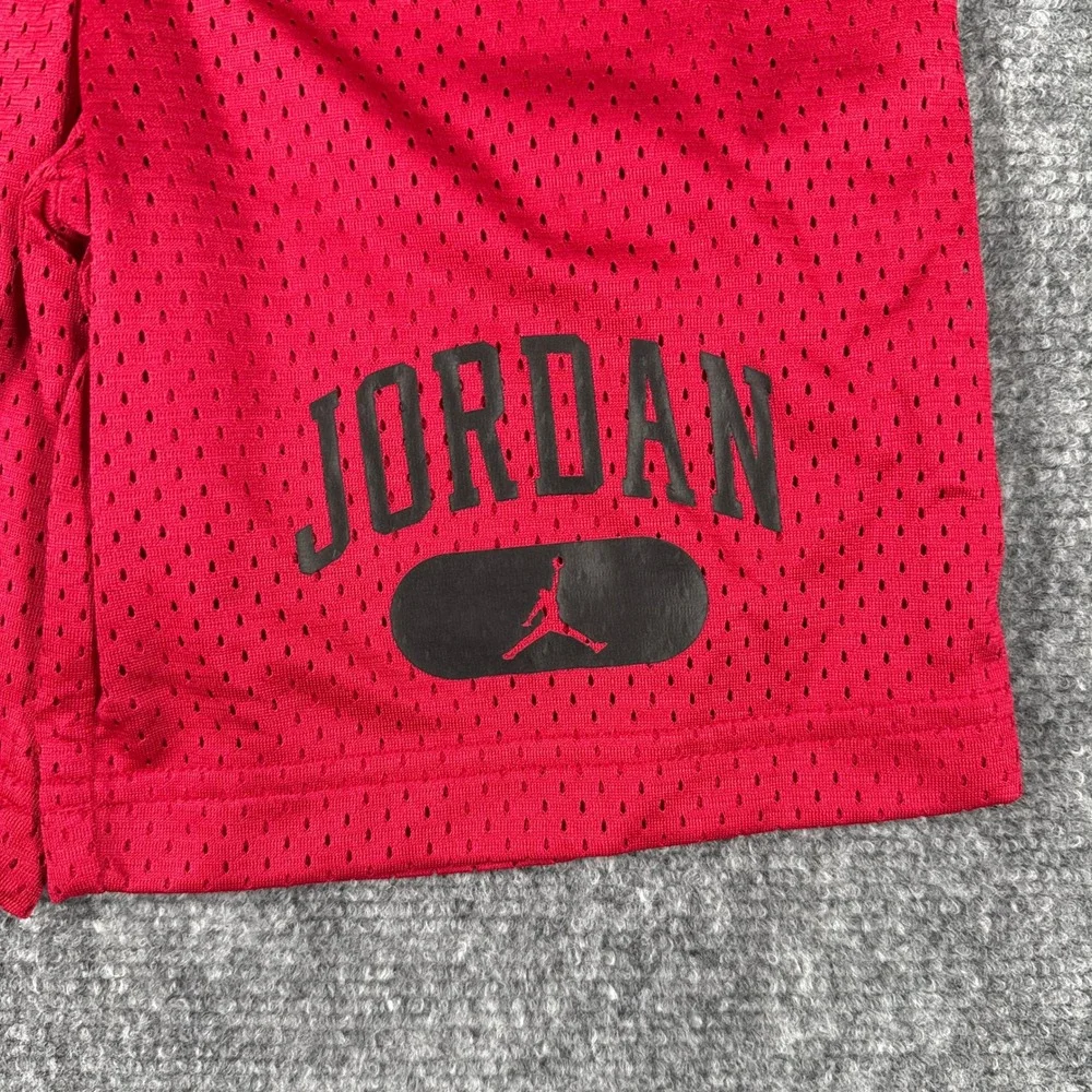 Jordan Boys Large 6-7 Yrs Red Mesh Gym Basketball Shorts NWT